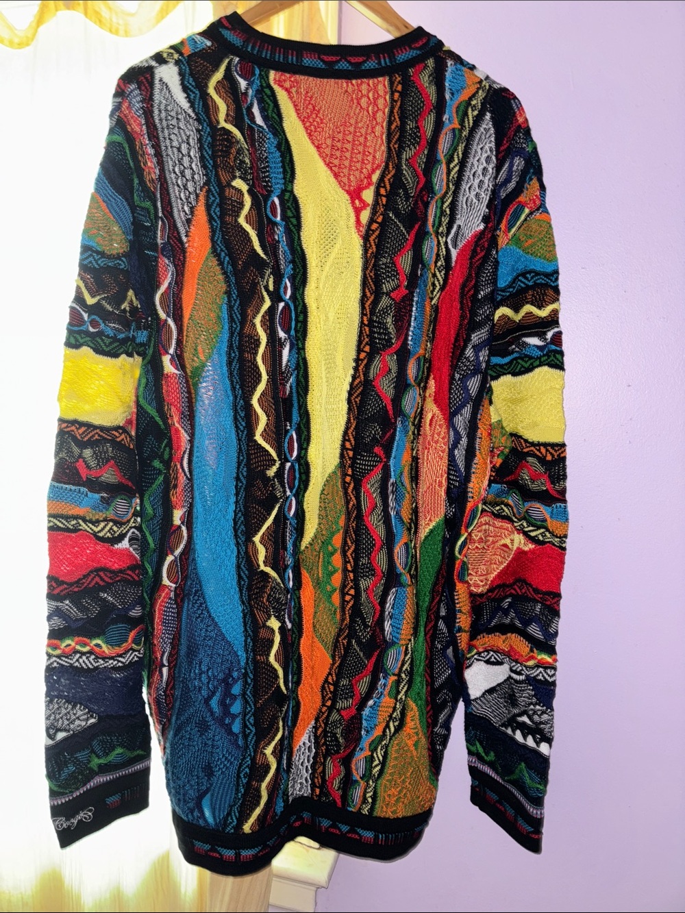 Flash Sale 🎉Rare Vtg Coogi Australia 3D Multi Color Sweater, immaculate 4xl